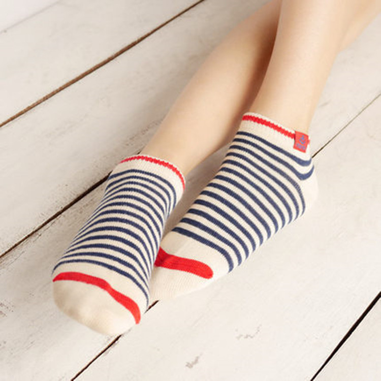 Children Cotton Socks To Help Low-College Wind Streaks Lovely Thick Line Anchor Spring And Autumn Influx Of Japanese Socks